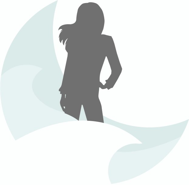 Logo Silhouette of woman on a wave
