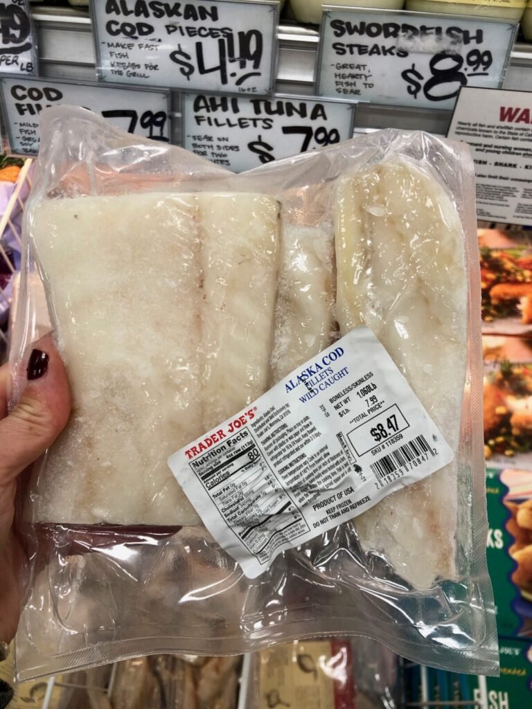 frozen wild caught Alaskan Cod at Trader Joes