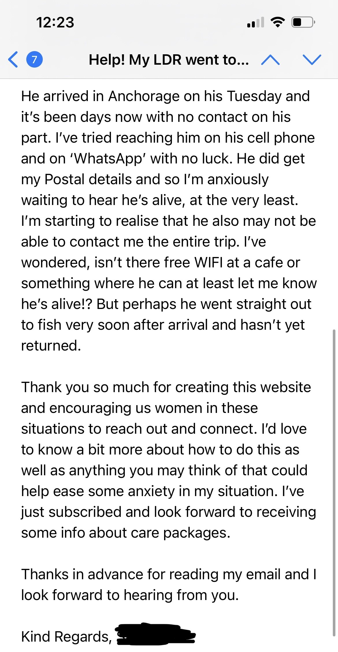 Long-distance dating a Fisherman