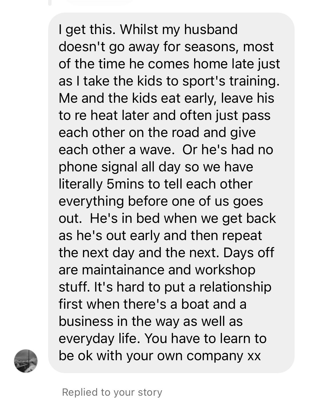 text message from a fisherman's wife 