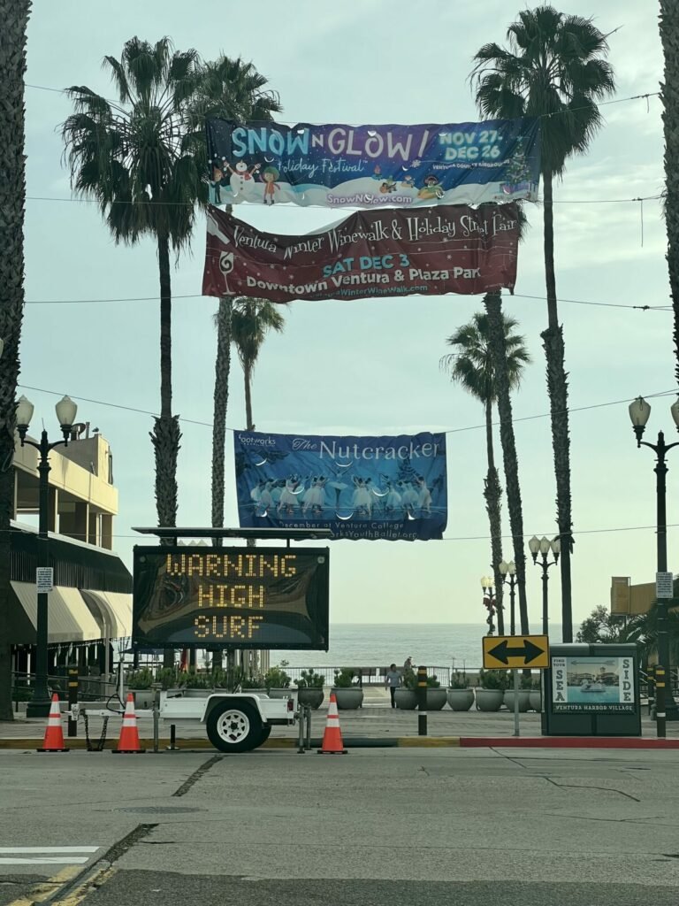 High surf advisory in ventura California after the storm in January 2023