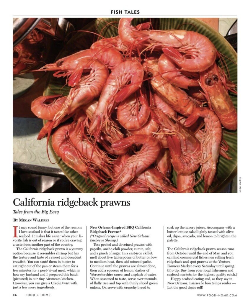 food+home magazine ridgeback prawn New Orleans BBQ Shrimp