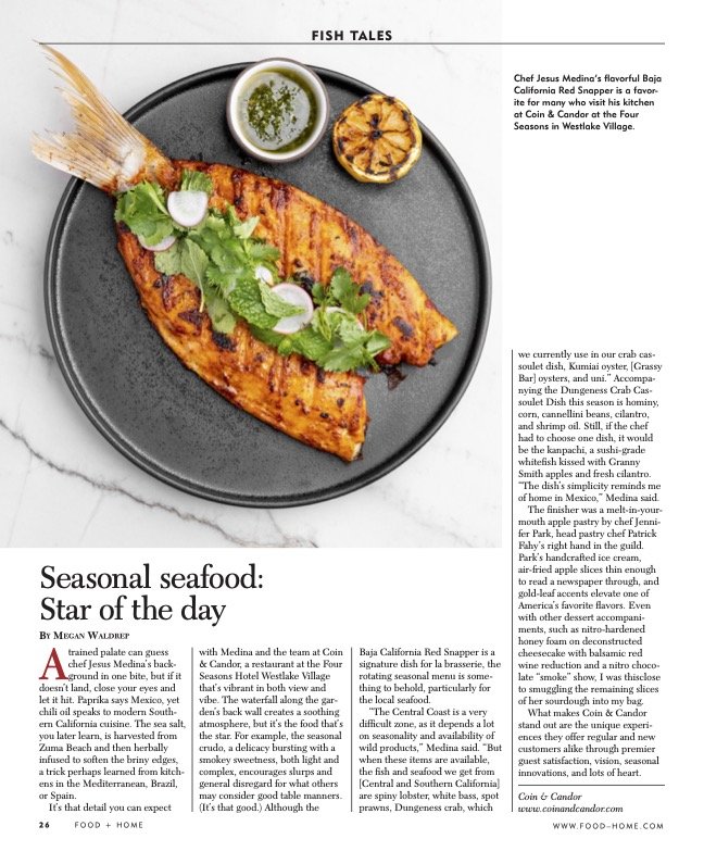 Four Seasons Westlake Village Coin and Candor Baja Red Snapper Food + Home Magazine